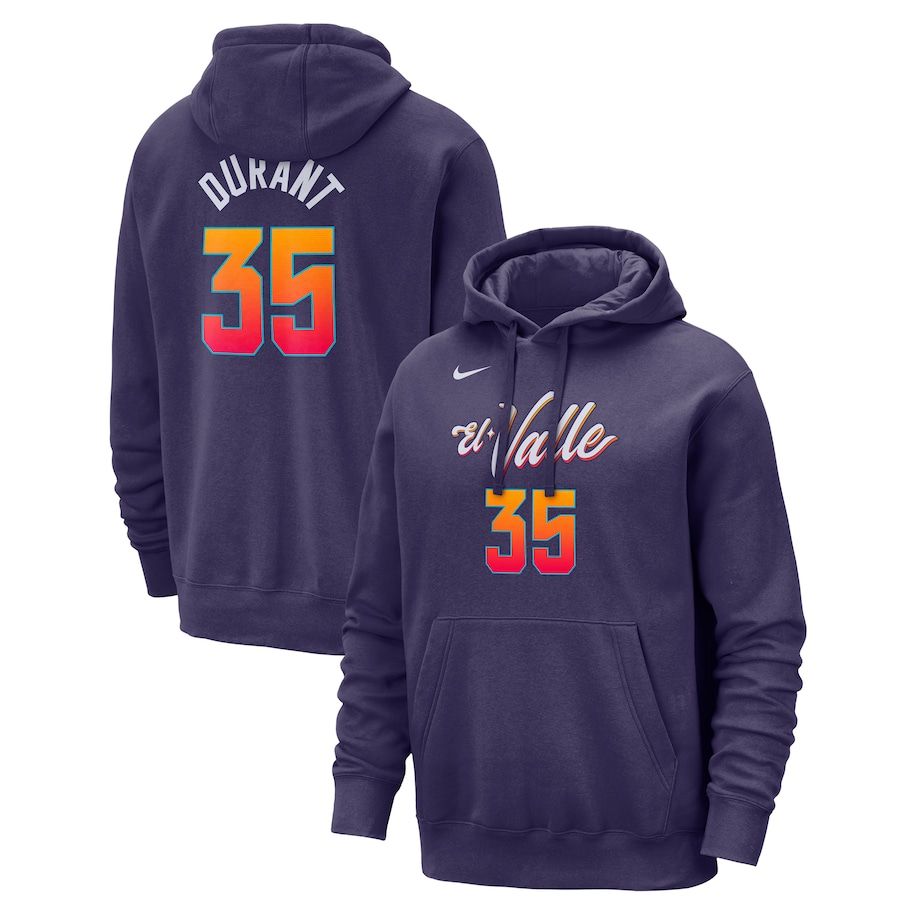 Men Phoenix Suns #35 Durant Purple Nike Season city version Sweatshirts 23-24 NBA Jersey->phoenix suns->NBA Jersey